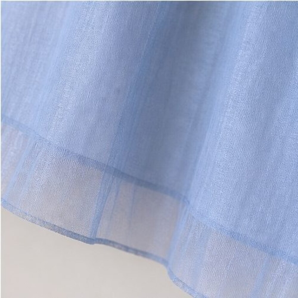 Blue Ruffle Blouse - Picture 6 of 6